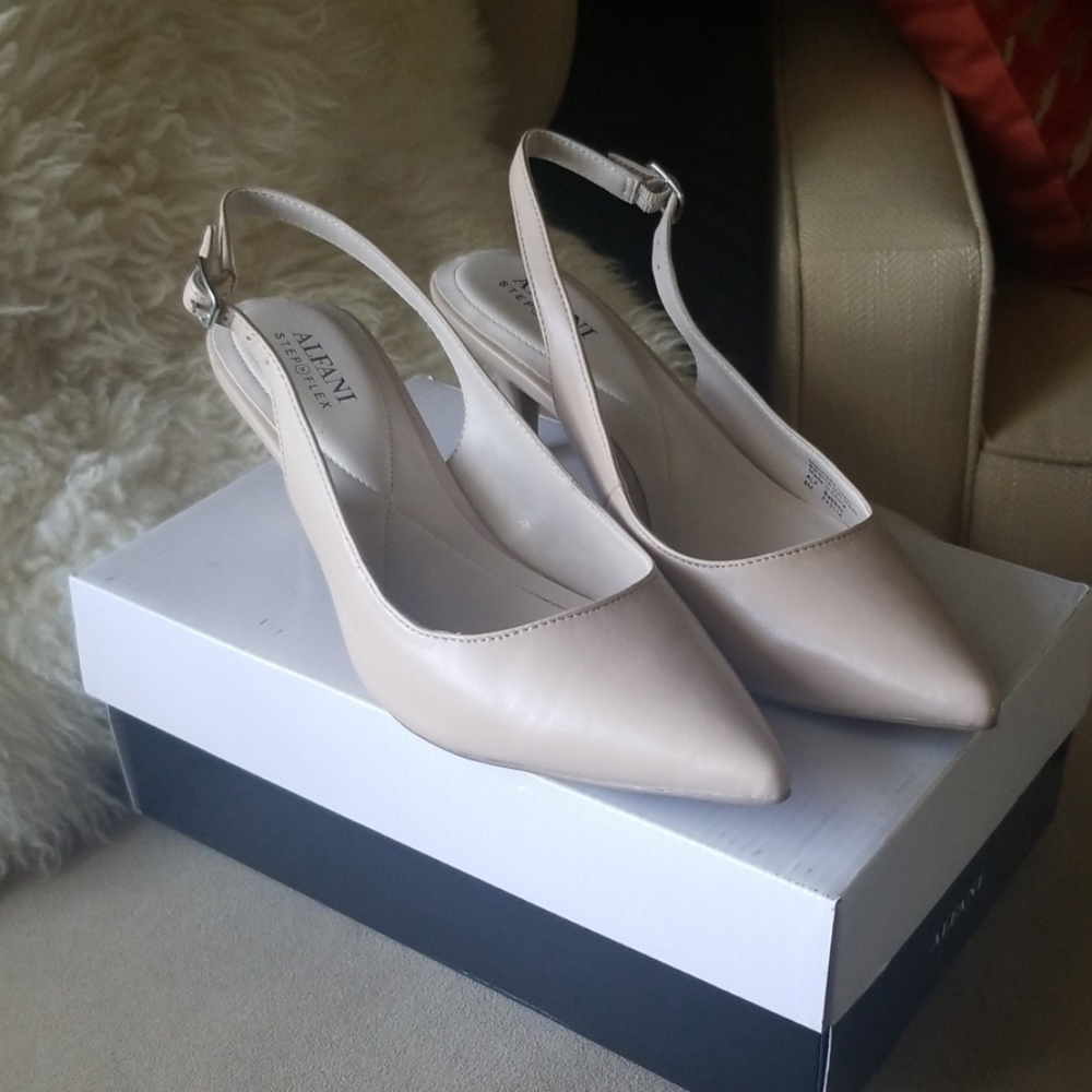 ***Alfani low-heel slingback pumps light beige